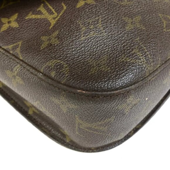 LOUIS VUITTON Saint Cloud GM Shoulder Bag Monogram Leather Brown - Picture 10 of 16